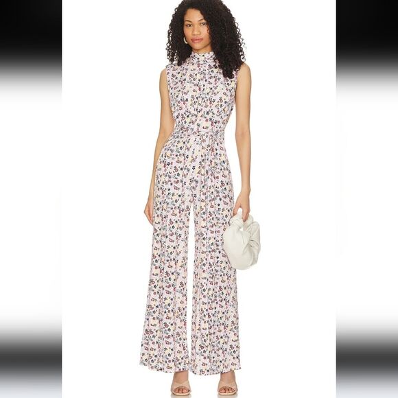 Free People Vibe Check Knit Jumpsuit One Piece in Tea Ditsy Shell Size S